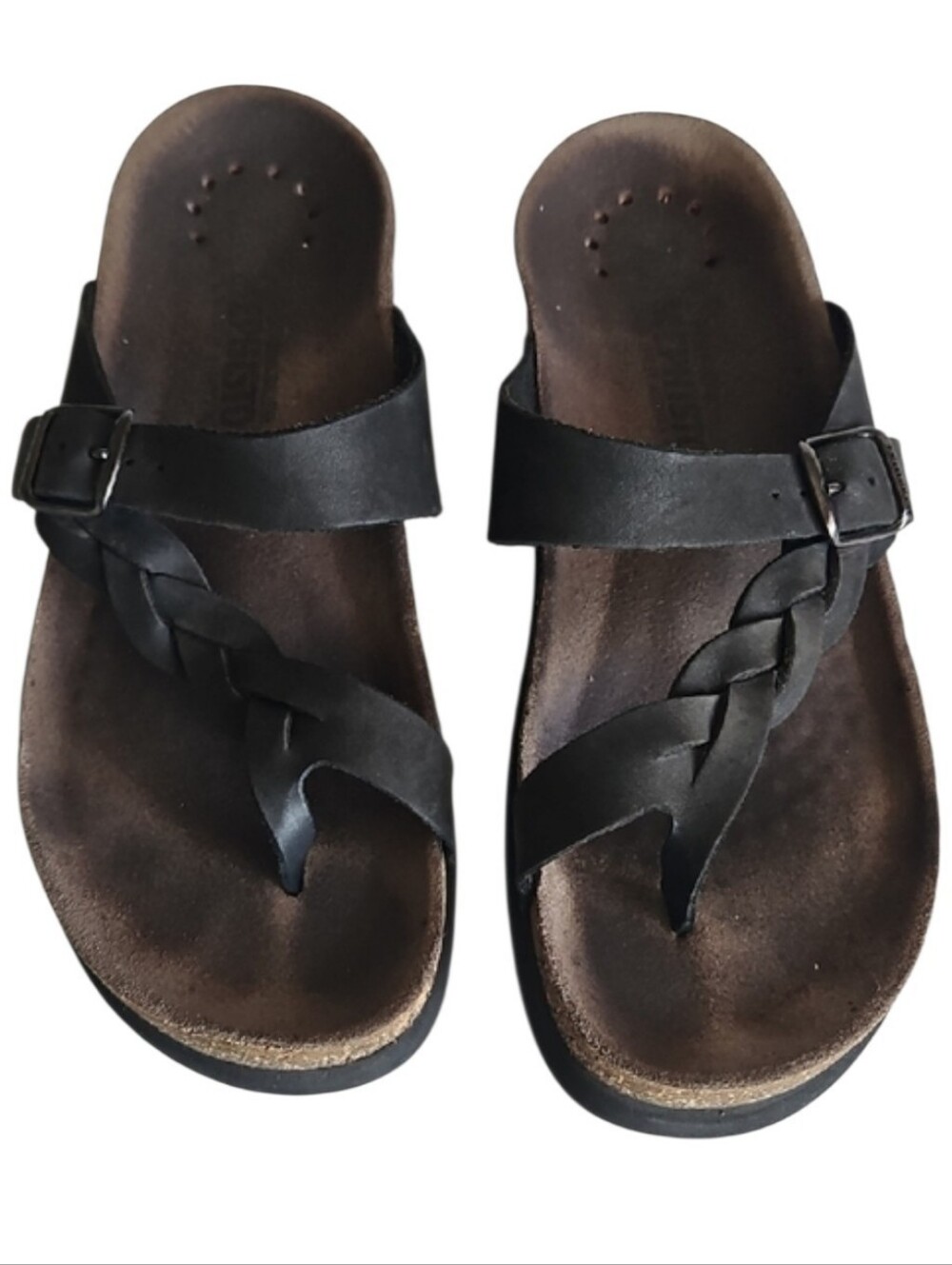 Mephisto Black Cork Sandals Size 38